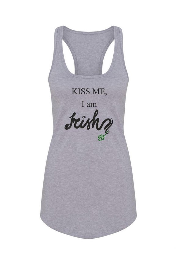 Kiss Me, I'm Irish Racerback Tank Women -Image by Shutterstock, Female Medium