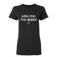 thumbnail image 1 of Kiss Me I'm Irish St Saint Patricks Day Gift Sarcastic Humor Novelty Funny Women's Casual Tees, 1 of 3