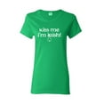 thumbnail image 1 of Kiss Me I'm Irish St Saint Patricks Day Gift Sarcastic Humor Novelty Funny Women's Casual Tees, 1 of 3
