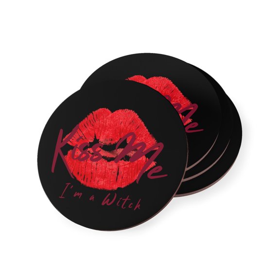 Kiss Me I'm a Witch Coasters