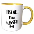 thumbnail image 1 of 3drose, Kiss Me, Im a Mensch., 15oz Two-tone Yellow Mug, 1 of 6