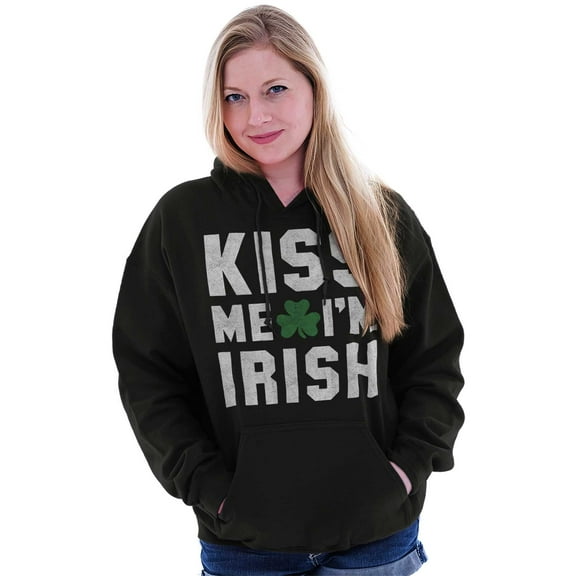 Kiss Me Im Irish Classic Saint Pattys Hoodie Sweatshirt Women Men Brisco Brands X