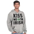 thumbnail image 1 of Kiss Me Im Irish Classic Saint Pattys Unisex Fleece Graphic Zip Up Hoodie Brisco Brands 3X, 1 of 3