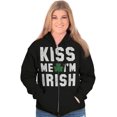 thumbnail image 1 of Kiss Me Im Irish Classic Saint Pattys Zip Up Hoodie Men's Women's Brisco Brands S, 1 of 6