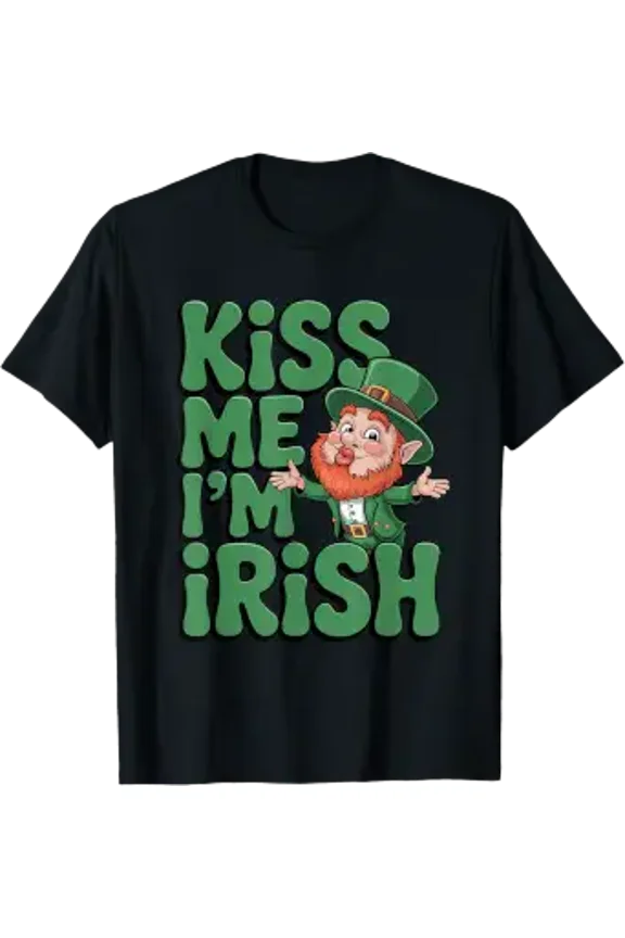 Kiss Me Im Irish Kissing Leprechaun St Patricks Day T-Shirt