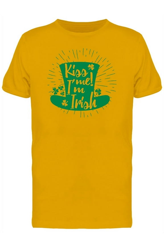 Kiss Me Im Irish Slogan T-Shirt Men -Image by Shutterstock, Male Large