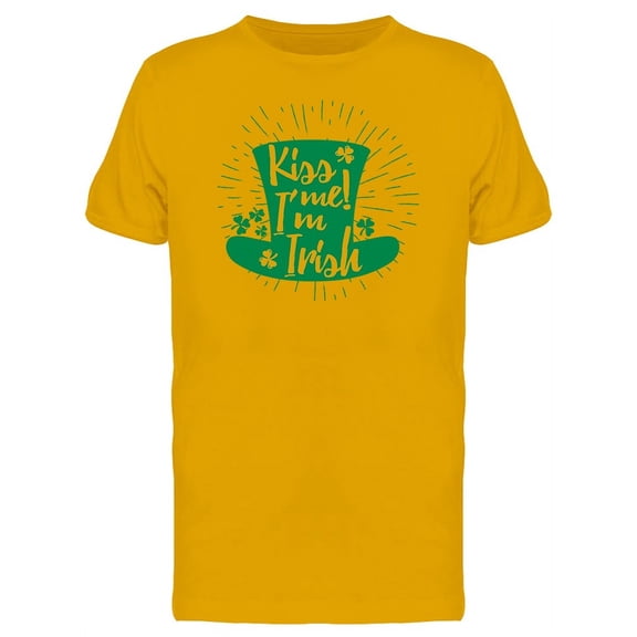Kiss Me Im Irish Slogan T-Shirt Men -Image by Shutterstock, Male Small