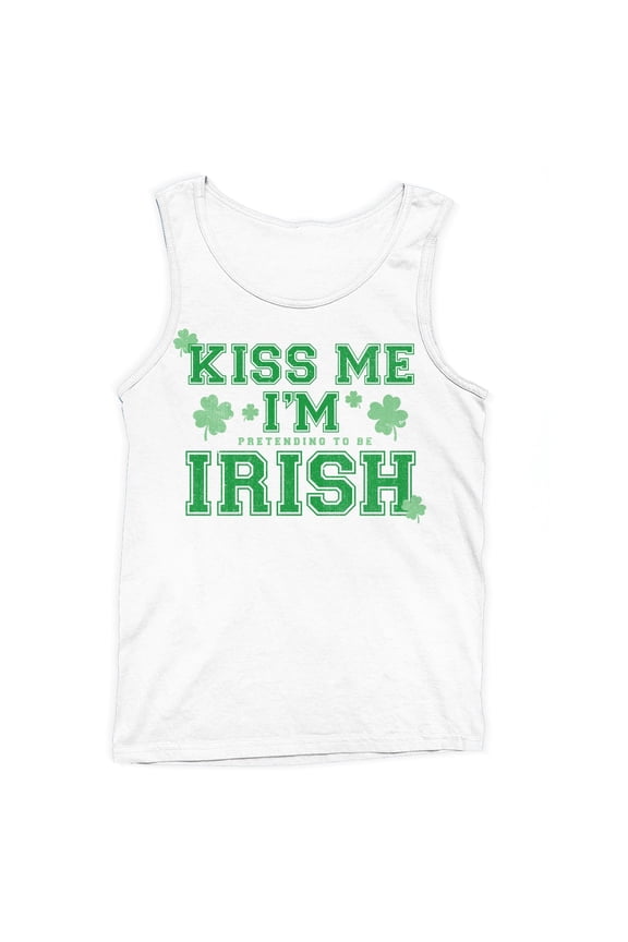 Kiss Me Im Pretending to Be Irish Funny St. Patricks Day Men's Tank Top