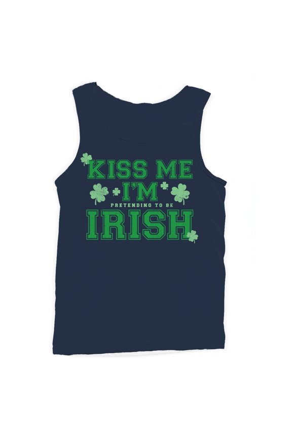 Kiss Me Im Pretending to Be Irish Funny St. Patricks Day Men's Tank Top