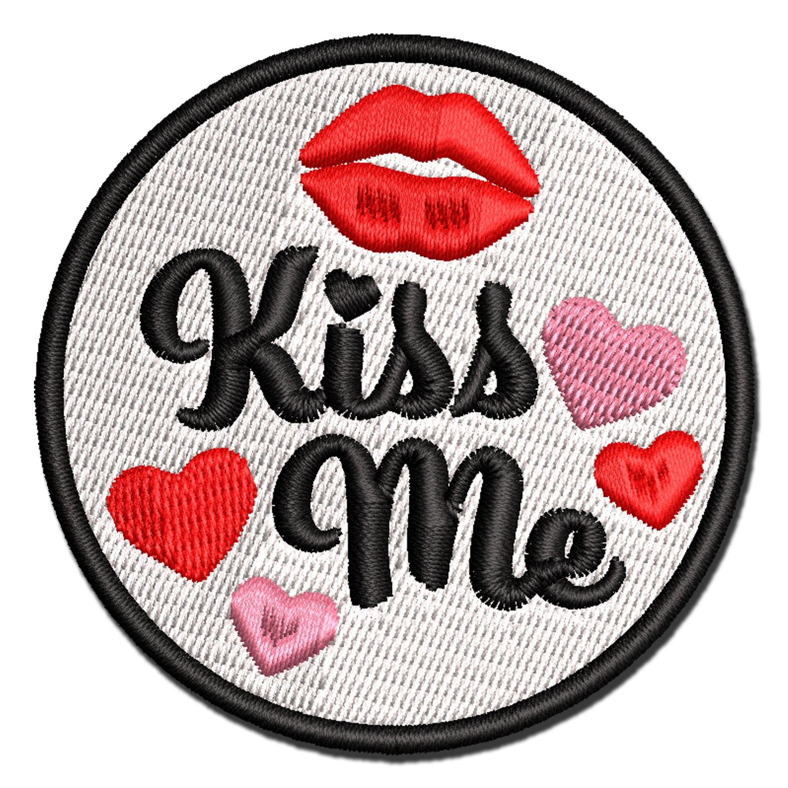 Kiss Me Lips Applique Multi-Color Embroidered Iron-On Patch - 3 Inch ...