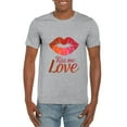 thumbnail image 1 of Kiss Me Love Red Lips Passion Romance Valentines Day Cute T-Shirt, for men & women, up to size 5XL, 1 of 3
