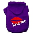 thumbnail image 1 of Kiss Me Screen Print Pet Hoodie, Purple - Extra Small, 1 of 1