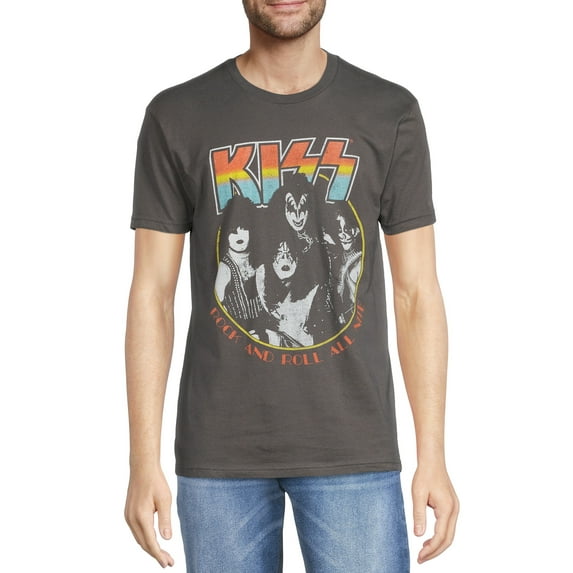 Kiss Men's Group Band T-Shirt with Short Sleeves, Sizes S-3XL