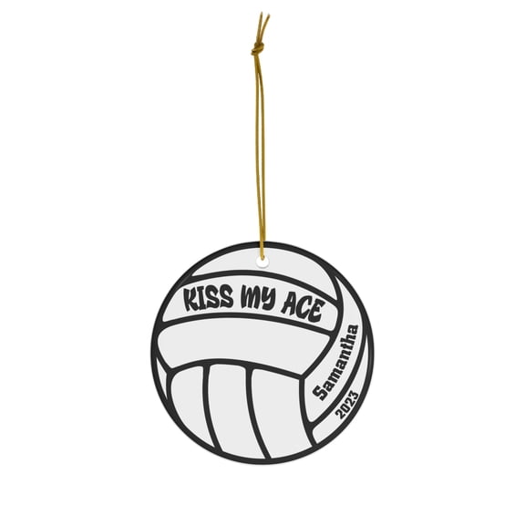 Kiss My Ace Custom Name Volleyball Ornament