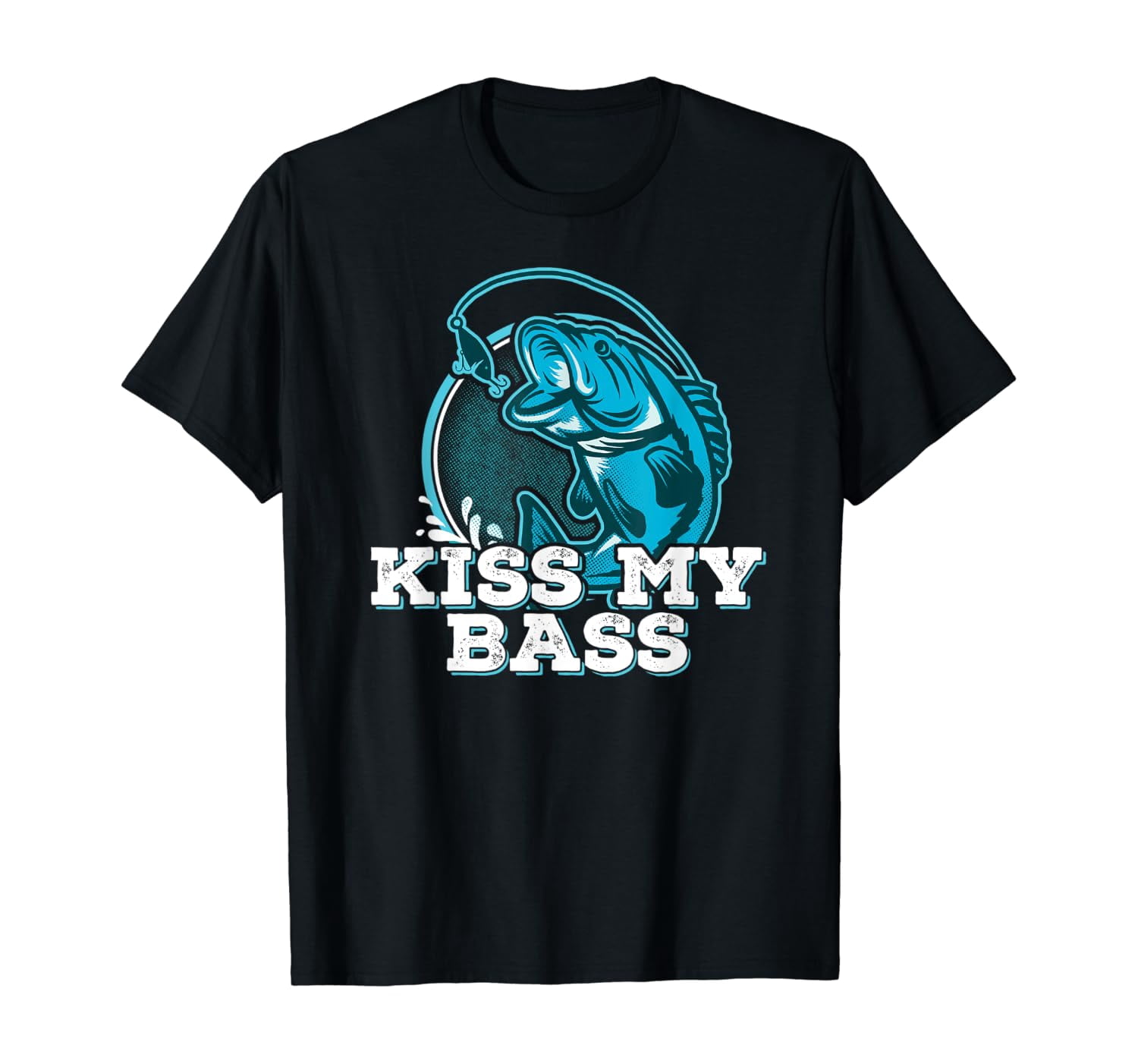Kiss My Bass Fishing Illustration T-Shirt - Walmart.com