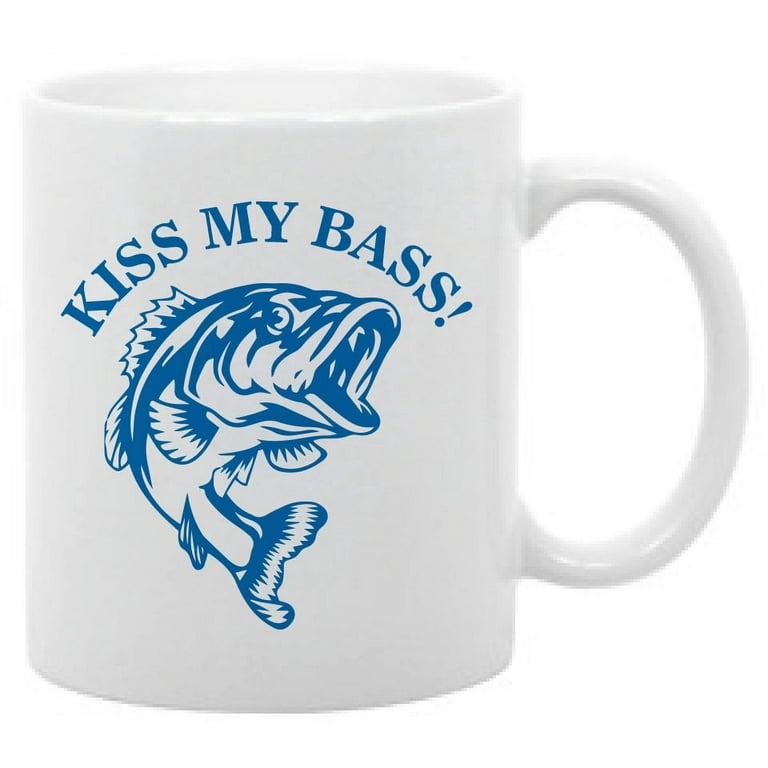 Kiss My Bass Funny Fishing Coffee Mug 11oz.