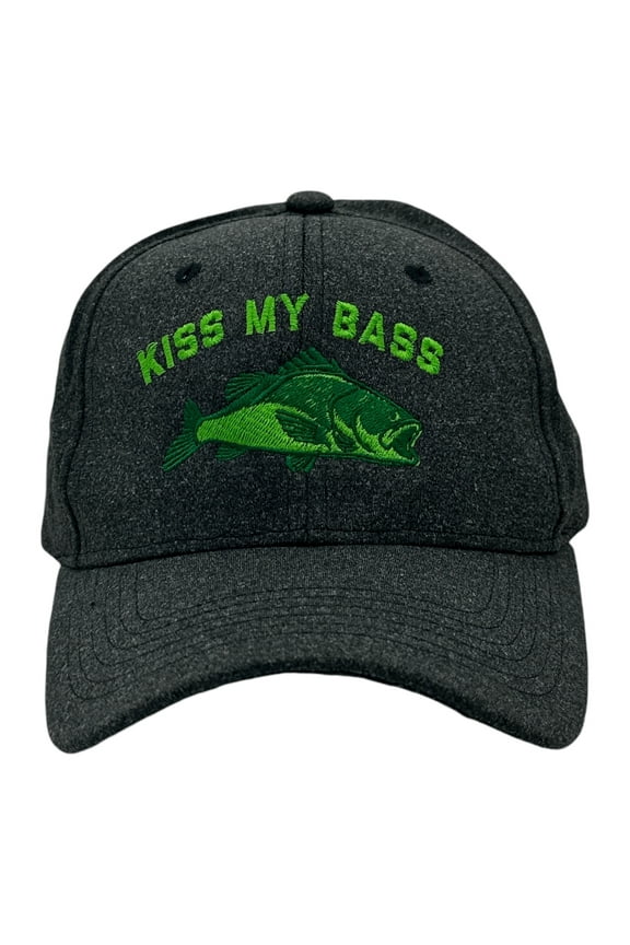 Kiss My Bass Hat Funny Sarcastic Fishing Novelty Cap
