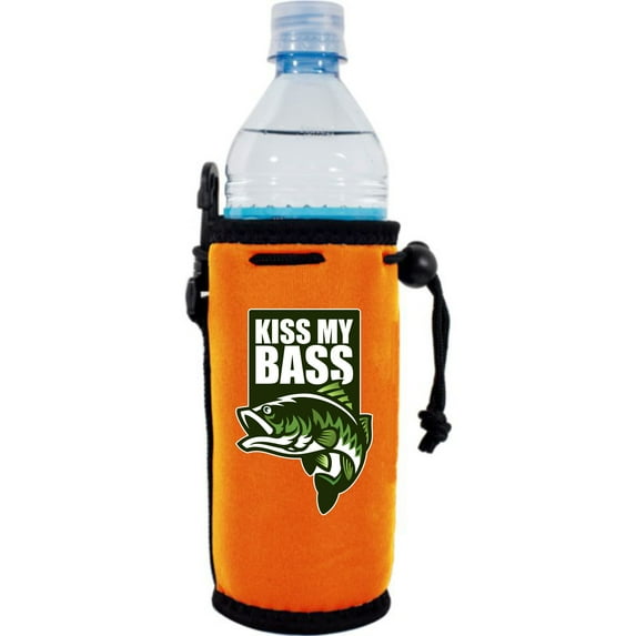 Kiss My Bass Water Bottle Coolie (Orange)
