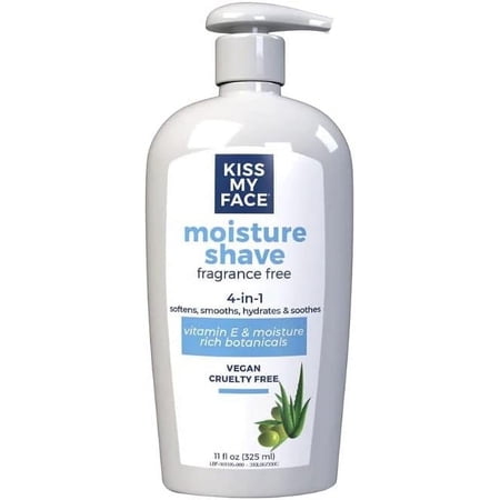 Kiss My Face, 4 in 1 Moisture Shave, Fragrance Free, 11 fl oz Pack of 2