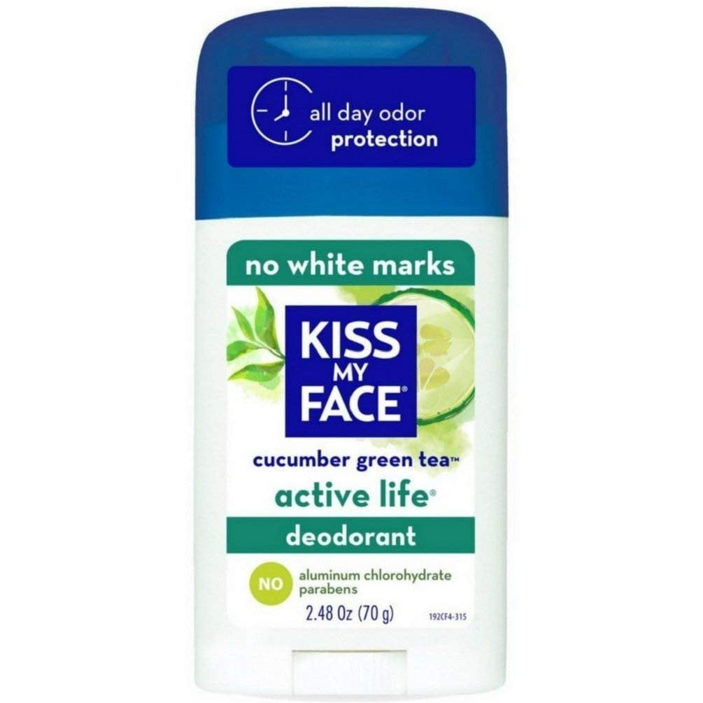 Kiss My Face Active Life Cucumber Green Tea Deodorant, Aluminum Free Deodorant For Women And Men, 2.48 Oz Stick