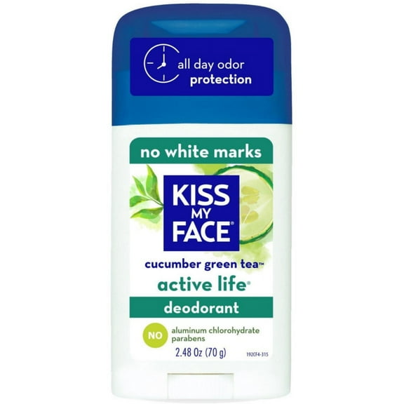 Kiss My Face Active Life Deodorant Stick, Cucumber Green Tea 2.48 oz - (Pack of 2)
