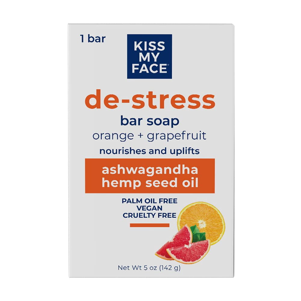 Kiss My Face DeStress Bar Soap Orange + Grapefruit Vegan Soap Bar