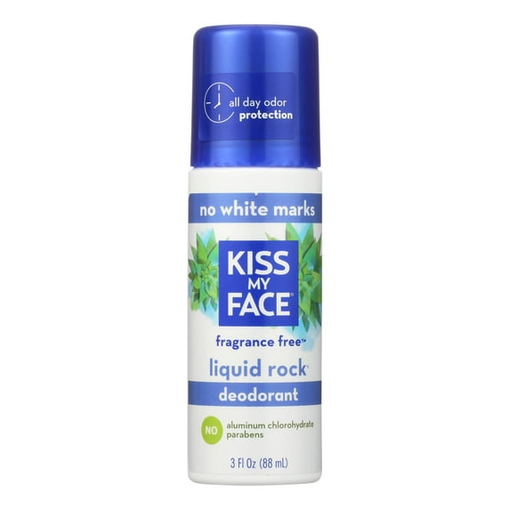 Kiss My Face Liquid Rock Roll-On Deodorant, Fragrance Free 3 oz