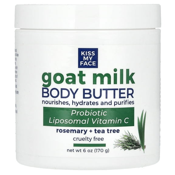 Kiss My Face HG2784536 6 oz Rosemary Plus Tea Tree Goatmlk Body Butter
