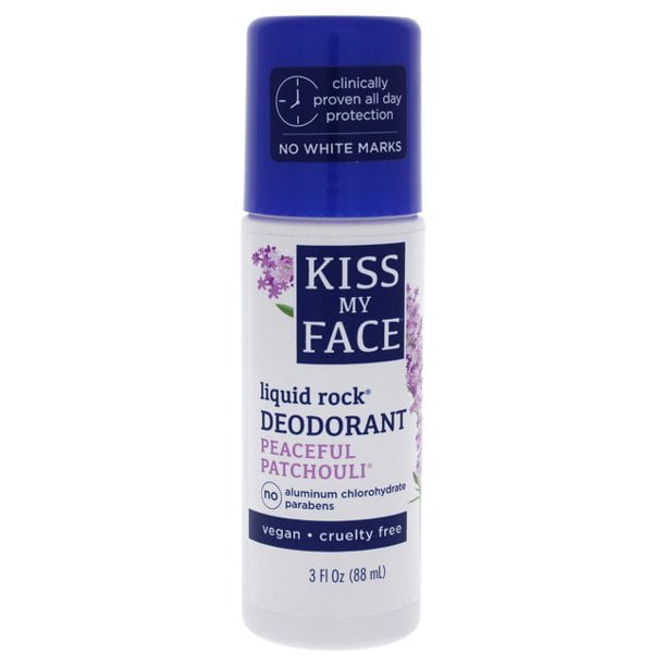 Kiss My Face Liquid Rock Roll On Deodorant | Patchouli | 3 Oz | Pack of 4