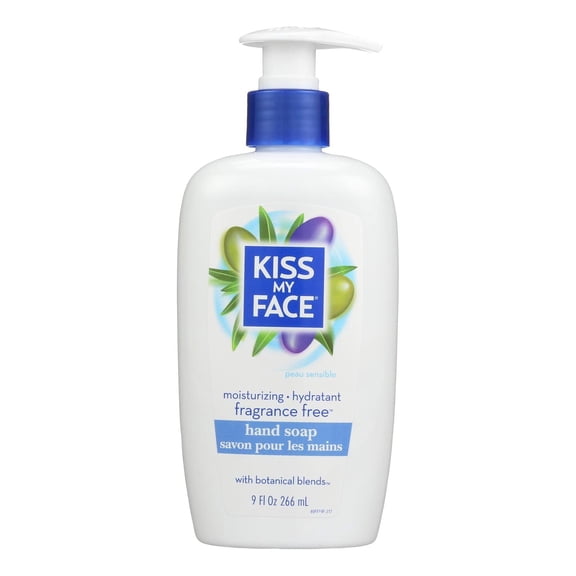 Kiss My Face Moisturizing Hand Soap, Fragrance Free 9 Oz (Pack Of 4).