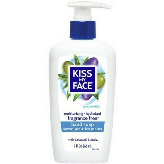 Kiss My Face Moisturizing Hand Soap, Fragrance Free 9 oz (Pack of 3)