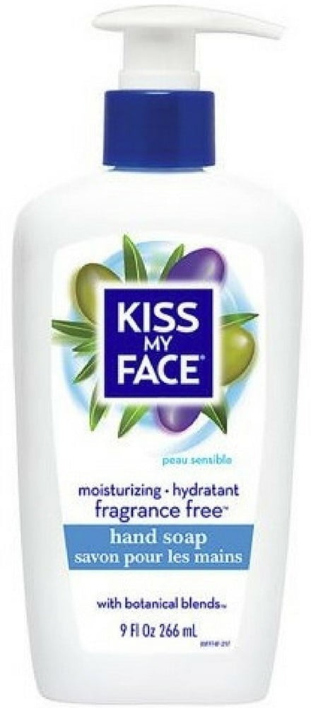 Kiss My Face Moisturizing Hand Soap, Fragrance Free 9 oz (Pack of 6)