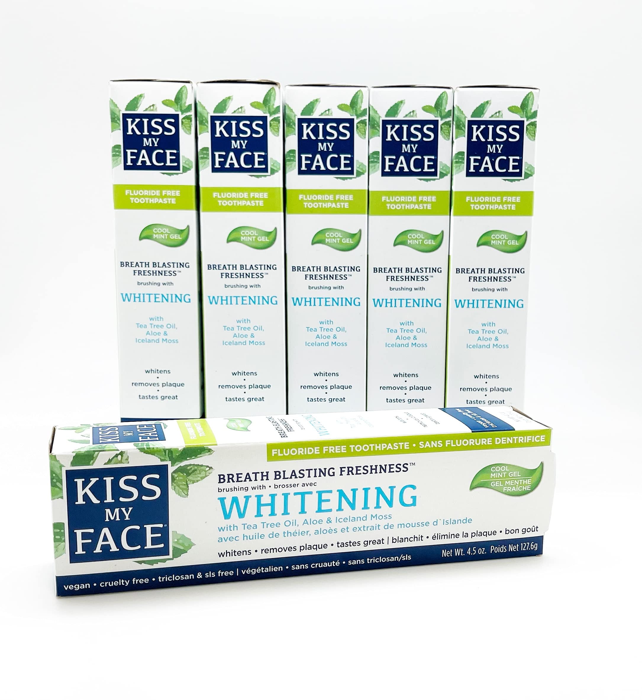Kiss My Face Toothpaste JMS2 Whitening Cool Mint 4.5 Ounce (Flouride