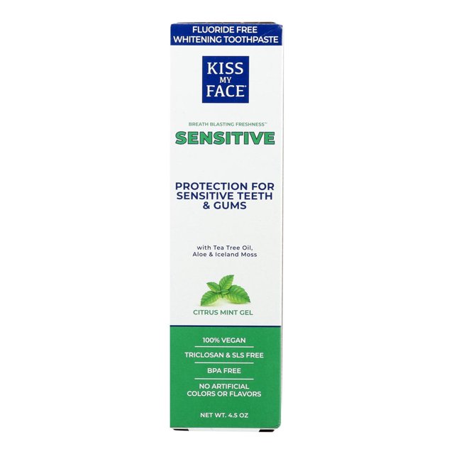 Kiss My Face Toothpaste Sensitive Fluoride Free Gel 4.5 Oz