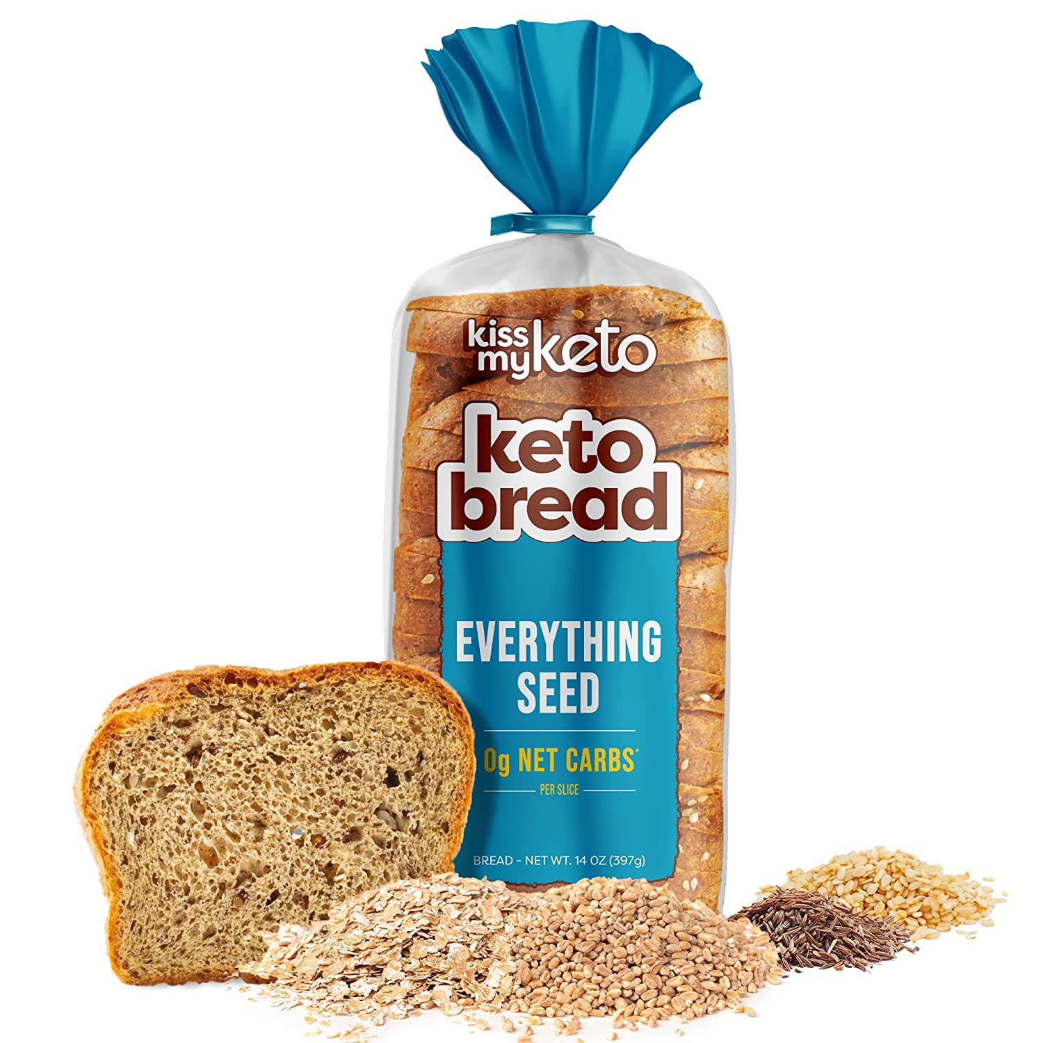 Kiss My Keto Bread Zero Carb Wheat Bread Loaf, Low Calorie