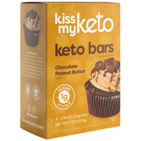 Kiss My Keto Chocolate Peanut Butter Bar, 4 Count