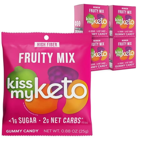 Kiss My Keto Gummies Candy – Low Carb Candy Fruity Mix, Keto Snack Pack – Healthy Candy Gummys – Vegan Candy, Keto Gummy Candy – Keto Candy Gummies (32-pack)