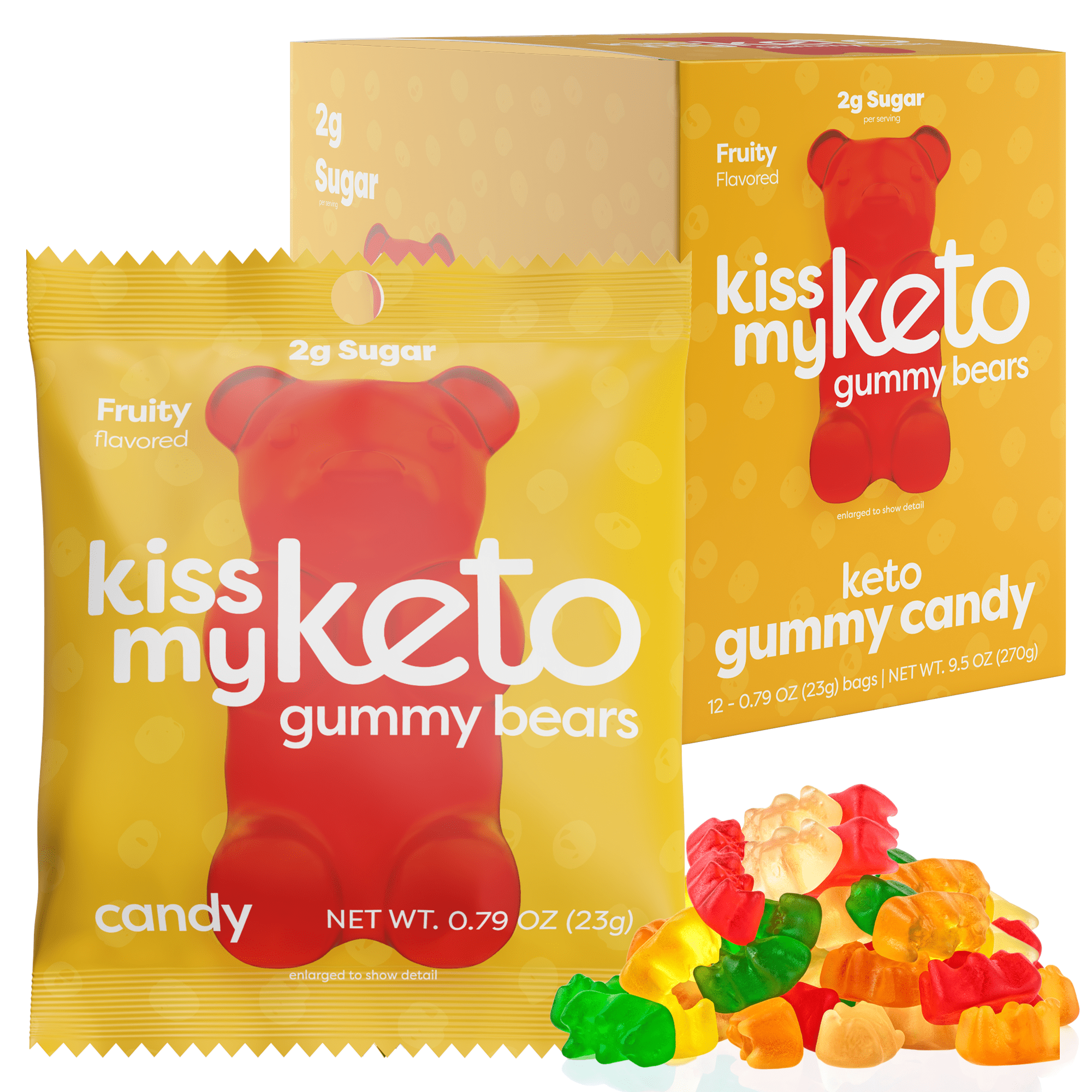 Kiss My Keto Candy, Fruity Flavored, Gummy Bears 0.79 Oz