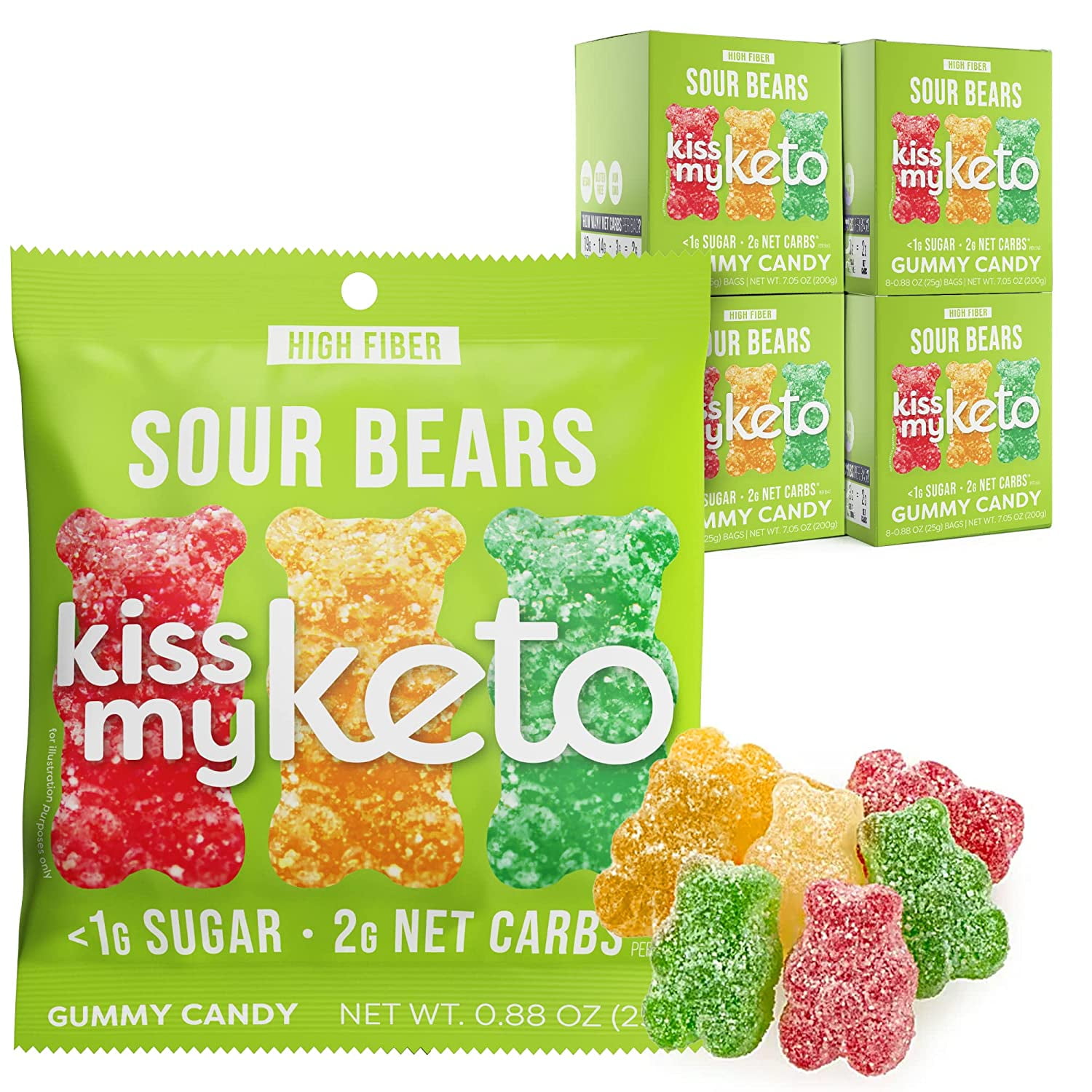 Free Shipping! Kiss My Keto Gummies Candy ‚Äì Low Carb Candy Sour Bears ...