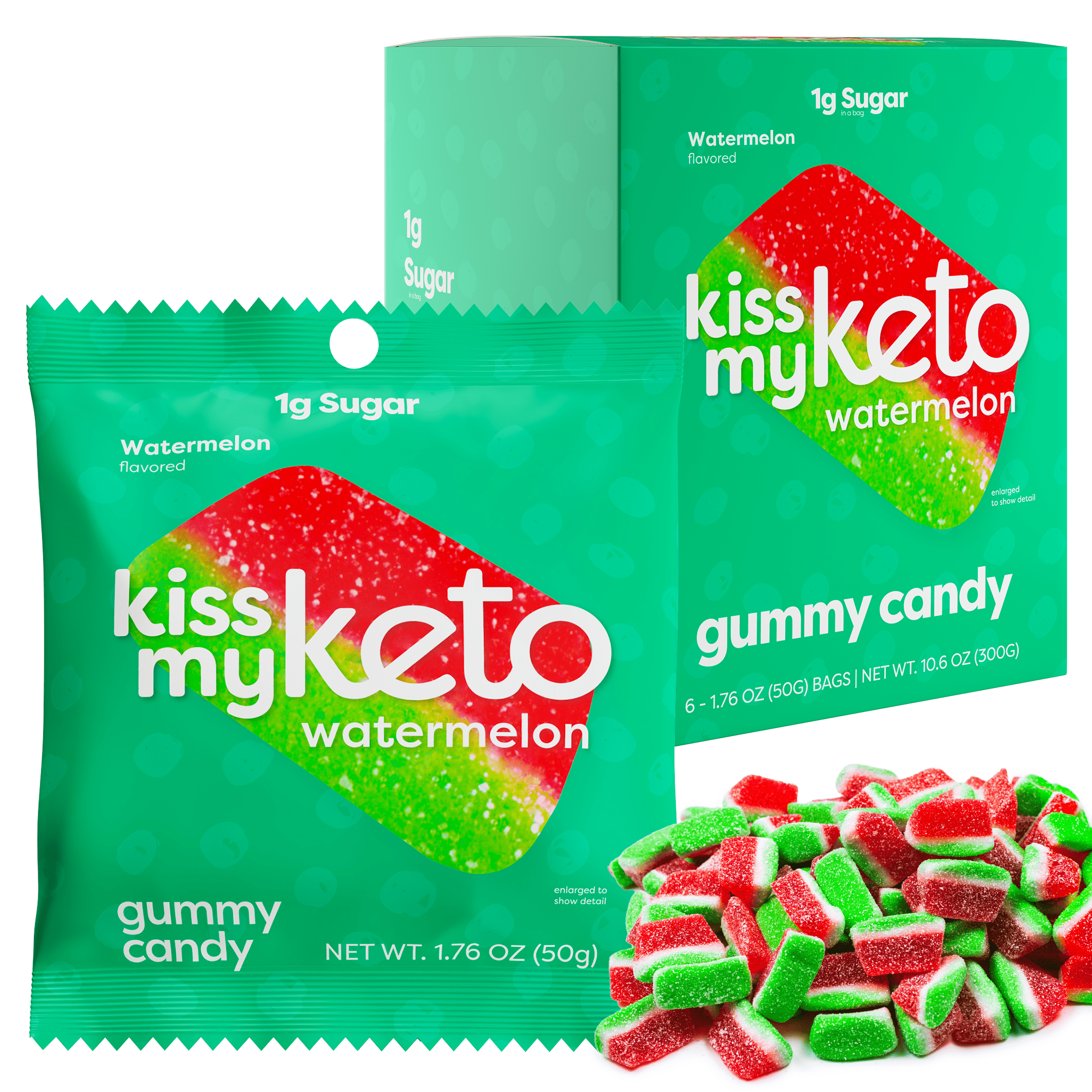 Kiss My Keto Gummies Candy Low Carb Watermelon Candy Gummy, Keto