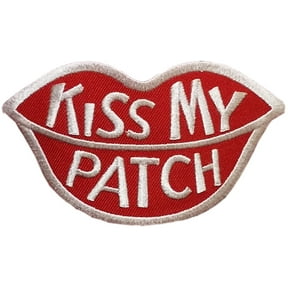 Kiss My Patch Embroidered Sew On Patch Embroidered Sew On Patch - 4" X 2 1/2"