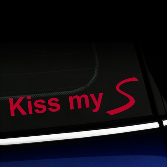 Kiss My S - Vinyl Decal For MINI Cooper - Choose Color - [RED]
