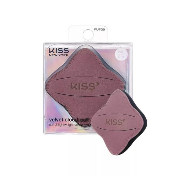 Kiss New York 2 Pcs Fingerblend Cloud Makeup Sponge Set With Vented Case, Blender Sponge Powder Puff, Wet & Dry Multi Use for Liquid & Cream Foundation, Latex-Free, Soft & Lightweight Teardrop Shape