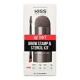 thumbnail image 1 of Kiss New York Instant Brow Stamp and Stencil Kit Powder Stamp Eyebrow Shaping Kit (Dark Brown), 1 of 10