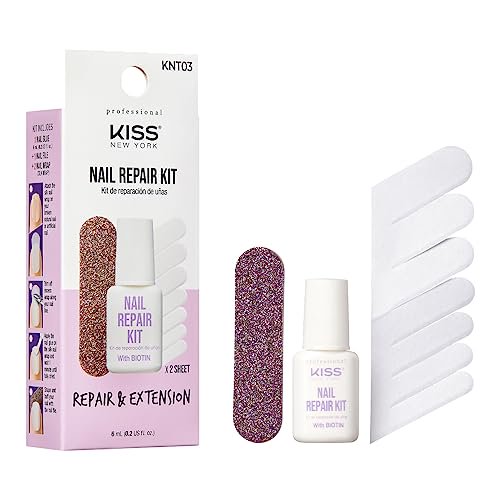 Kiss New York Nail Repair Kit for Damage Nails, Broken Cracked and Weak