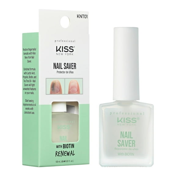 Kiss New York Nail Strengthening Treatment, Infused with Biotin, Propolis, Tea Tree Oil, Fingernail and Toenail, Eliminate Discoloration, Made in Korea