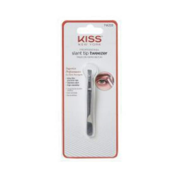 Kiss New York Slant Tip Tweezer | Precision Stainless Steel Eyebrow Tool