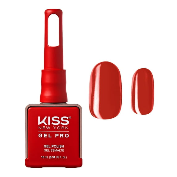 kiss new york Gel Nail Polish Soak Off UV LED Gel Polish 10mL Nail Art Salon Manicure DIY HEMA FREE, TPO FREE, Made In USA (Are you Red-dy...?)