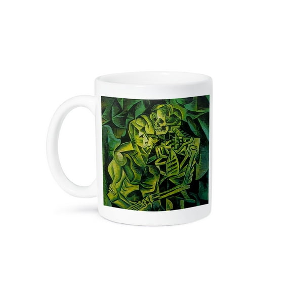Kiss Of Death - Cubism, Halloween, Death, Bones, Fear, Green, Horror, 15oz Mug