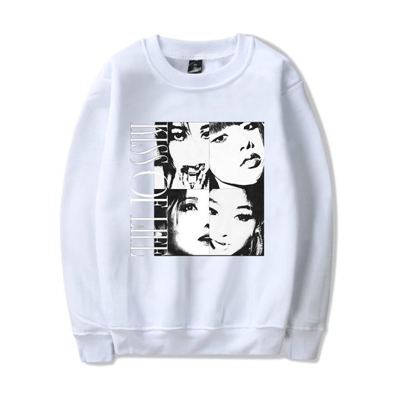 Kiss Of Life Merch Born To Be XX Album Sweatshirt Crewneck Kpop Muisc Men Women Long Sleeve Hoodie Streetwear Pullover Top